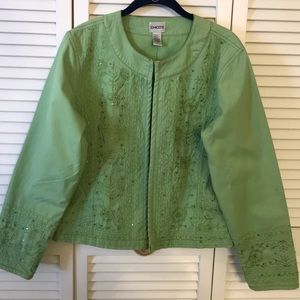 Chico’s Beautiful Green Blazer/ Jacket with detail